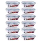 Kit 12 Pote Retangular Tampa Hermética 640ml - Casa Linda