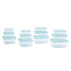 Kit 12 Potes De Plástico Quadrado Com Tampa 250ml, 350ml, 500