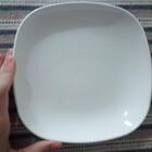 Kit 12 Pratos Brancos Quadrados  17cm Coza Plástico Bandeja E