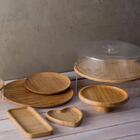 Kit 12 Pratos De Bambu Redondos 11cm Sobremesas Petiscos Lyor