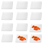 Kit 12 Pratos De Melamina/plástico Quadrado 20 Cm Branco