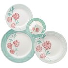 Kit 12 Pratos De Sobremesa Donna Bloom Oxford Cerâmica 19 Cm