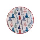 Kit 12 Pratos De Sobremesa Natal Pinheiro Oxford Cerâmica 19cm