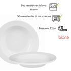 Kit 12 Pratos Fundos Donna Branco Oxford® Cerâmica 22cm