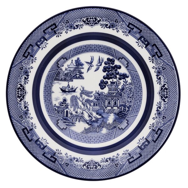 Kit 12 Pratos Fundos Flamingo Blue Willow Oxford® Porcelana 2