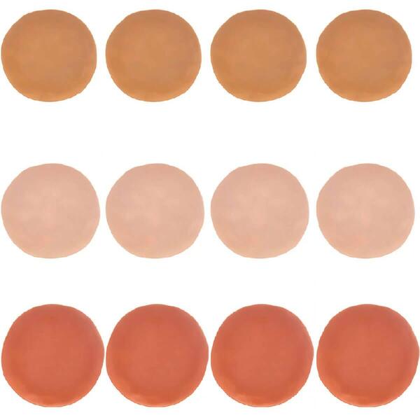 Kit 12 Pratos Rasos 26cm Orgânico Sortido Com Relevo Lyor Mes