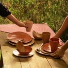 Kit 12 Pratos Rasos 26cm Orgânico Sortido Com Relevo Lyor Mes