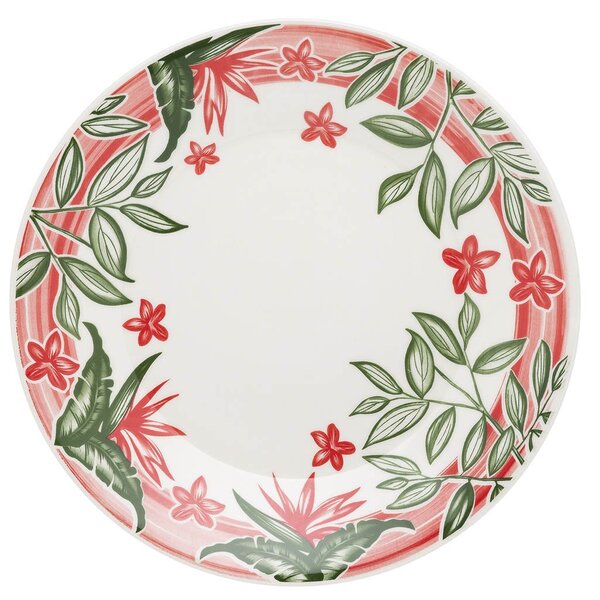 Kit 12 Pratos Rasos Biona Jardim Tropical Oxford® Cerâmica 26