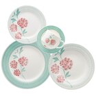 Kit 12 Pratos Rasos Donna Bloom Oxford Cerâmica 24 Cm