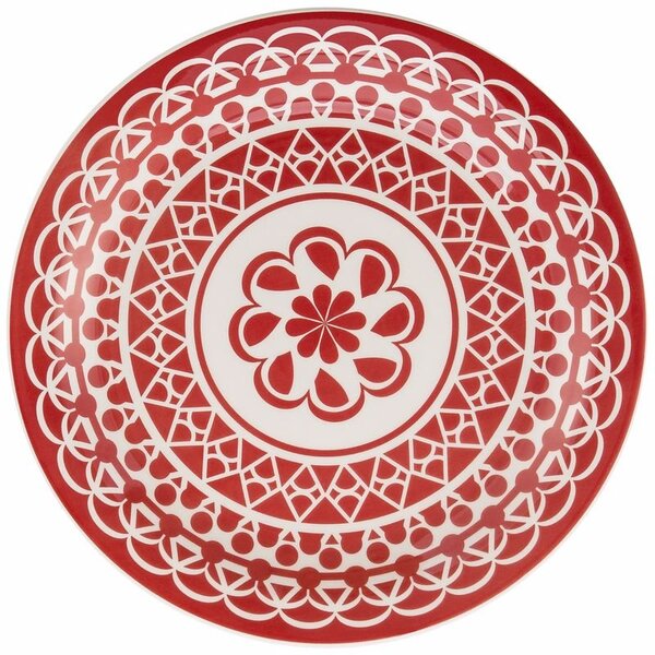Kit 12 Pratos Rasos Floreal Renda Cerâmica Oxford® 26cm