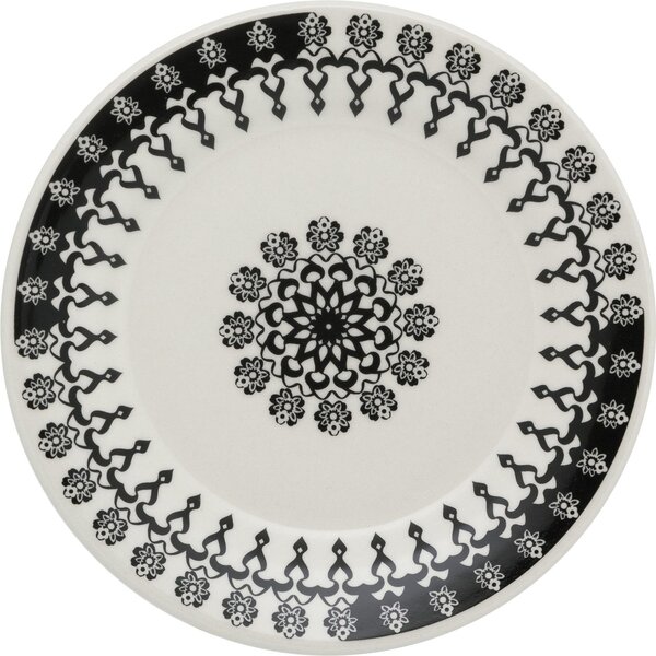 Kit 12 Pratos Sobremesa Donna Folk Oxford® Cerâmica 19cm