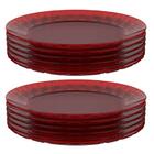 Kit 12 Pratos Vermelhos Grandes 26cm Crippa Servir Mesa Posta