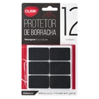 Kit 12 Protetores Pé Moveis Borracha Piso Resistente Retangul