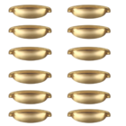 Kit 12 Puxador Concha Paris Dourado Escovado Para Gaveta