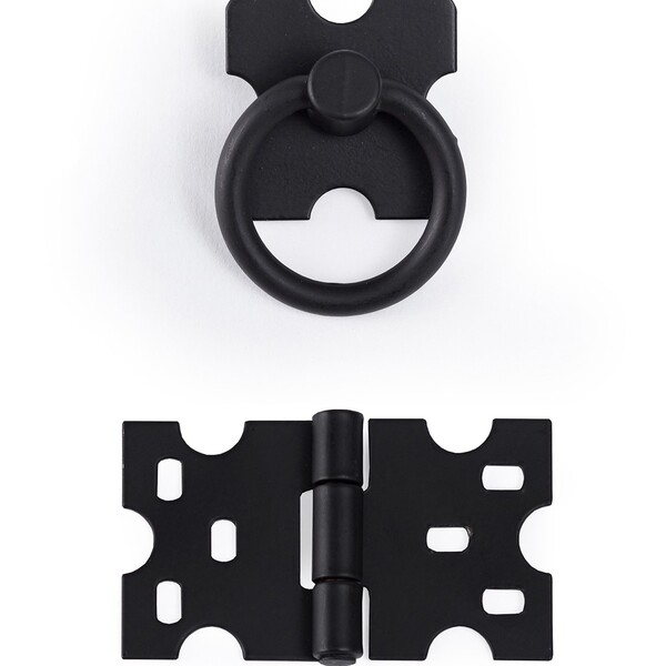 Kit 12 Puxadores Argola  Para Moveis + 12 Dobradiças Mexicana