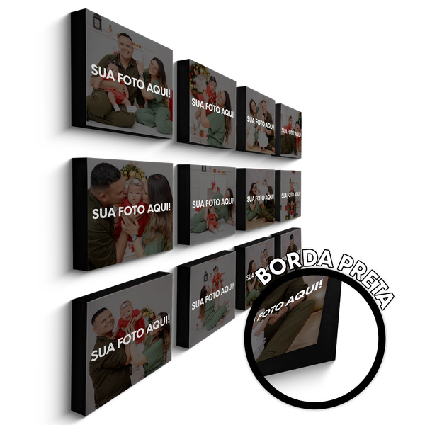 Kit 12 Quadros Decorativos De Parede Personalizado Foto Hall