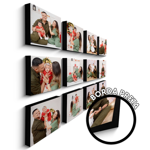 Kit 12 Quadros Decorativos De Parede Personalizado Foto Sala