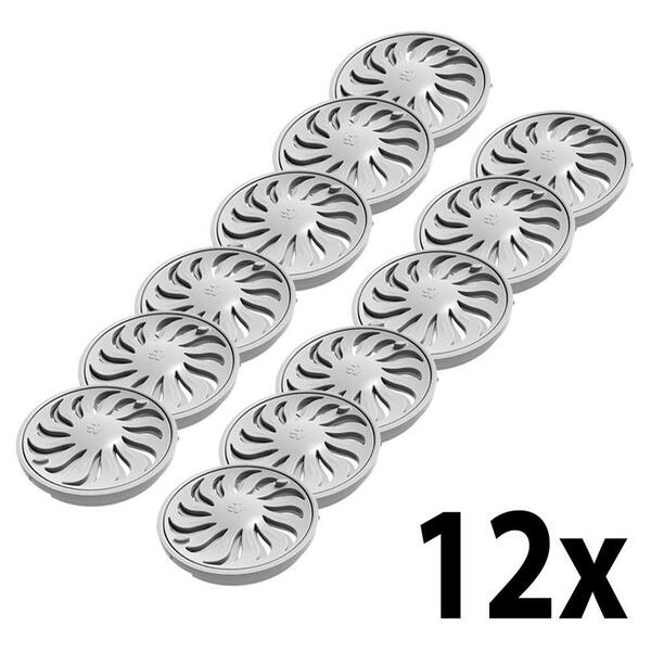 Kit 12 Ralo Grelha Pvc Abre/fecha Redonda Branca Dn100 Tigre