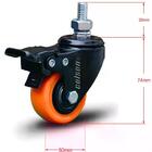 Kit 12 Rodízio Linha Black Parafuso 3/8" 41mm 6 Com Freio 6 S