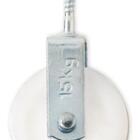 Kit 12 Roldana Branca Plástica Com Parafuso 6cm