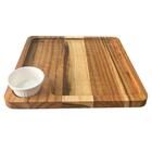 Kit 12 Tábuas Servir Hamburguer 22,5cm Com Ramekin 30ml Teca