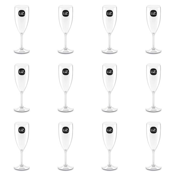 Kit 12 Taças De Champanhe Acrílico Ps 0 3l Uz-k019 Uz Utilida