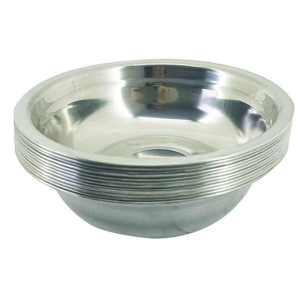 Kit 12 Tigela Redonda Cumbuca Em Aço Inox 17cm
