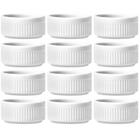 Kit 12 Tigelas Ramekins Porcelana 130ml Canelado Germer Bran