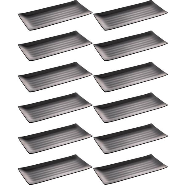 Kit 12 Travessas Para Servir Sushi Sashimi Melamina 35x16cm P