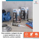 Kit 12 Un Silicone Vedação Pia Louça Tekbond Preto 280g
