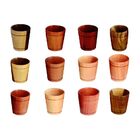 Kit 12 Und Copinho De Pau Madeira 6x4cm