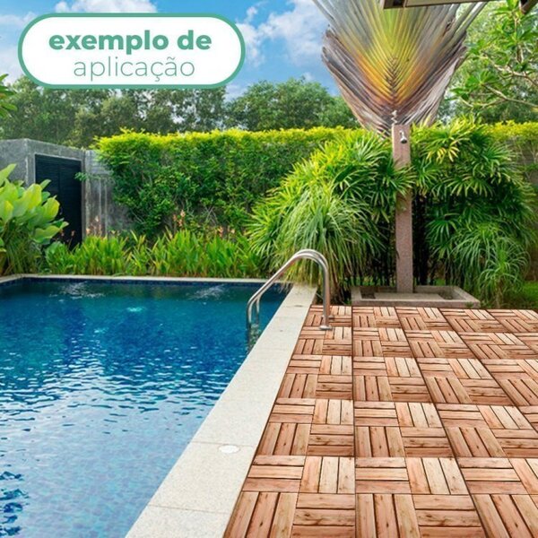 Kit 12 Unidades Decks De Madeira Modular 30x30 Cm Sacada E Va