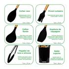 Kit 12 Utensílios De Cozinha Em Silicone E Cabo De Madeira -