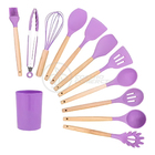 Kit 12 Utensílios De Cozinha Peças De Silicone E Cabo De Made
