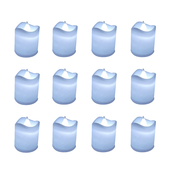 Kit 12 Velas Eletrônicas Com Pilhas Modelo Branco Led