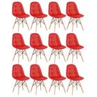 Kit - 12 X Cadeiras Estofadas Eames Eiffel Botonê - Vermelho
