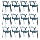 Kit - 12 X Cadeiras Masters Allegra - Azul Petróleo