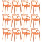 Kit - 12 X Cadeiras Masters Allegra - Laranja