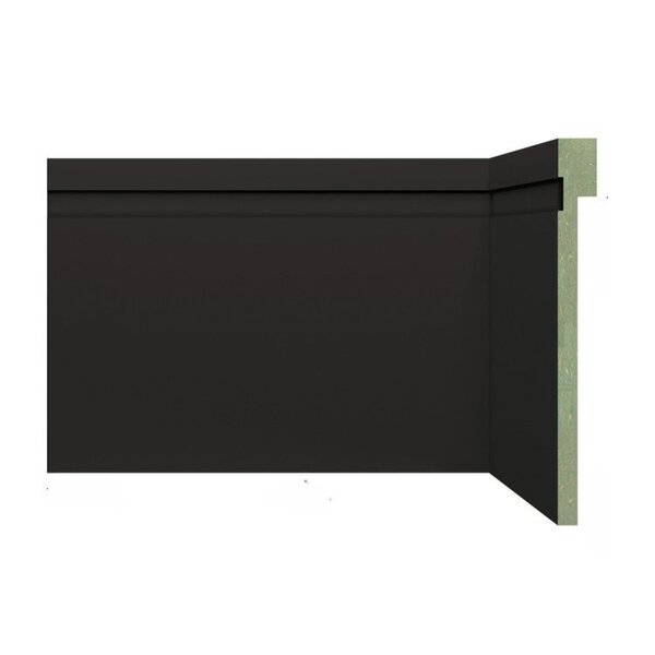 Kit 12m Linear Rodapé De Mdf Frisado De Sobrepor 12cmx2,40m R