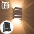 Kit 12x Arandela Preta + Led 5w 3000k Bivolt  Luminária Exter