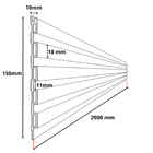 Kit 13 Painel Ripado Cor: Cinza Médio Wpc Interno Low 2 90m X
