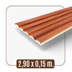 Kit 13 Painel Ripado Cor: Imbuia Wpc Interno Low 2 90m X 15cm