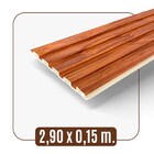 Kit 13 Painel Ripado Cor: Mogno Wpc Interno Low 2 90m X 15cm