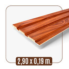 Kit 13 Painel Ripado Cor: Mogno Wpc Interno Wide 2 90m X 19cm