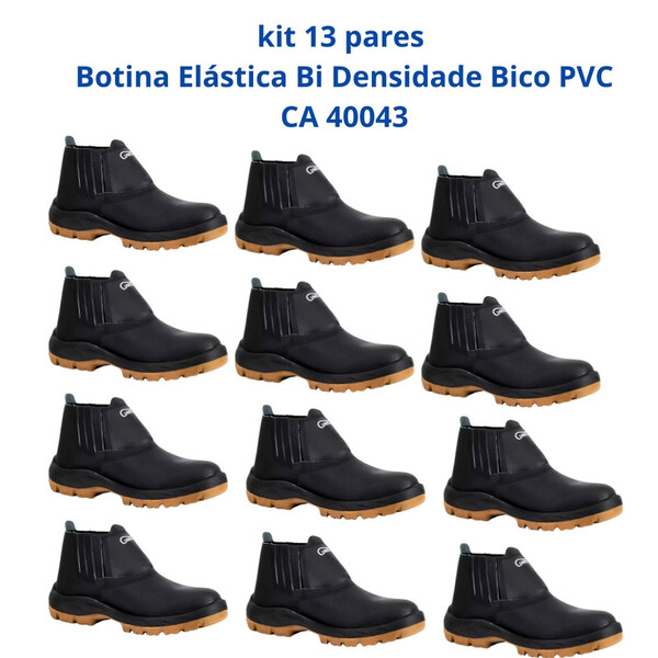 Kit 13 Pares Botina Epi Bico Pvc Segurança Crival Ca 40043 44