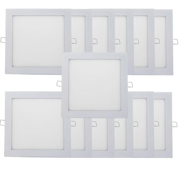 Kit 13 Plafon Painel Led Luminária Downlight 25w Embutir