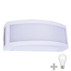 Kit 14 Arandela Finestra Grande Policarbonato Branca + Led