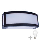 Kit 14 Arandela Finestra Grande Policarbonato Preta + Led