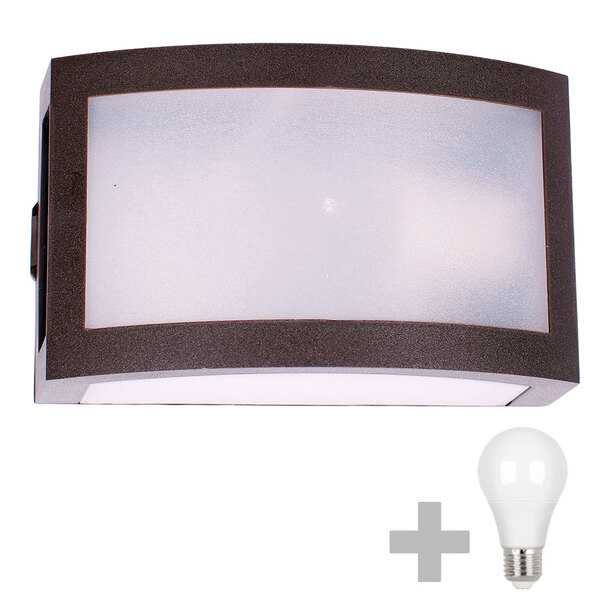 Kit 14 Arandela Finestra Policarbonato Marrom + Led