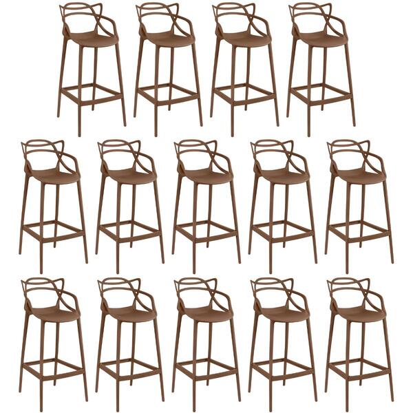 Kit 14 Banquetas Allegra Com Encosto Design Cozinha/bancada -